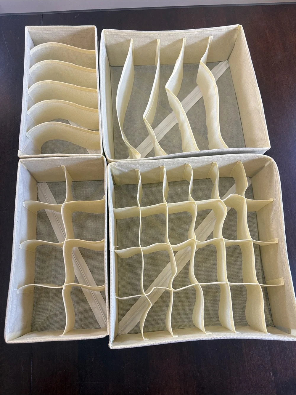 4 Fabric Drawer Organizer with Compartments